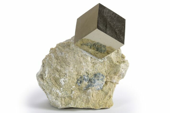 Natural Pyrite Cube In Rock - Navajun, Spain #324983